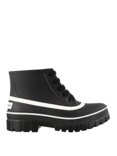 Shop Givenchy Two-tone Rubber Combat Boots In Black