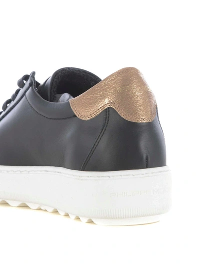 Shop Philippe Model Madeleine Black Leather Low Top Sneakers