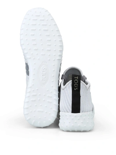 Shop Tod's All-over Lurex Inserts Grey Slip-on Sneakers