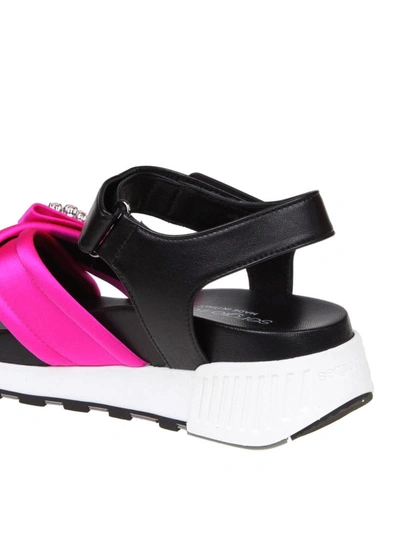 Shop Sergio Rossi Sr Icona Satin Running Sandals In Multicolour