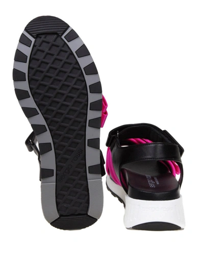 Shop Sergio Rossi Sr Icona Satin Running Sandals In Multicolour