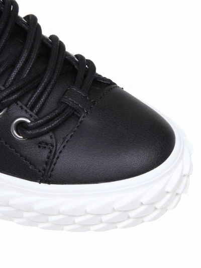 Shop Giuseppe Zanotti Blabber Leather Sneakers In Black