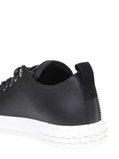 Shop Giuseppe Zanotti Blabber Leather Sneakers In Black