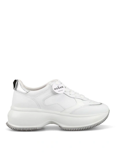 Shop Hogan Maxi I Active White Leather Sneakers