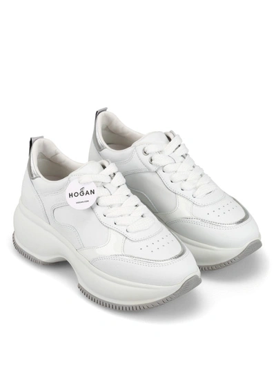 Shop Hogan Maxi I Active White Leather Sneakers