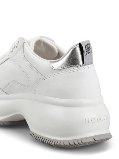 Shop Hogan Maxi I Active White Leather Sneakers
