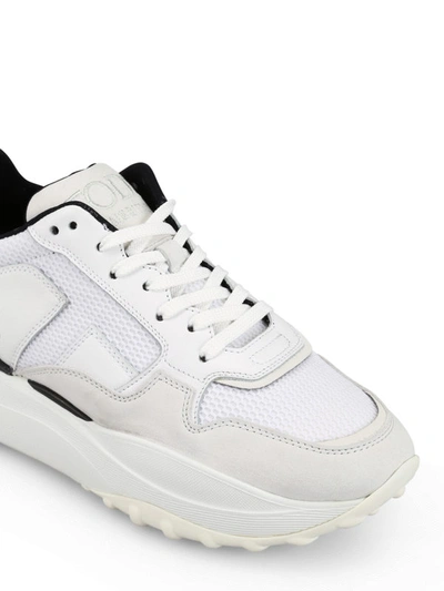 Shop Tod's Leather And Tech Mesh Sporty Sneakers In White