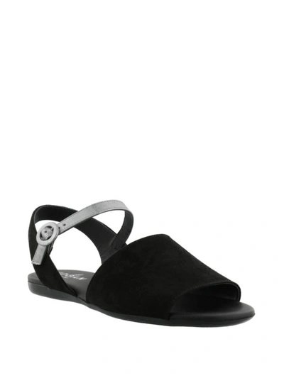 Shop Hogan Suede And Leather Flat Sandals In Black
