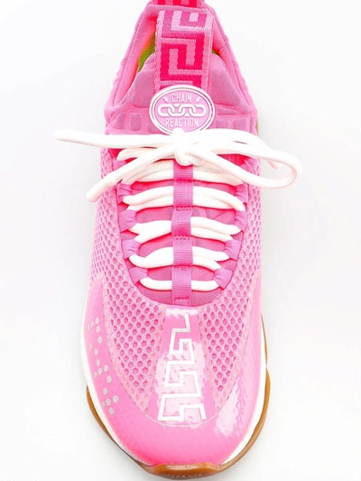 Shop Versace Cross Chainer Lace-up Sneakers In Pink