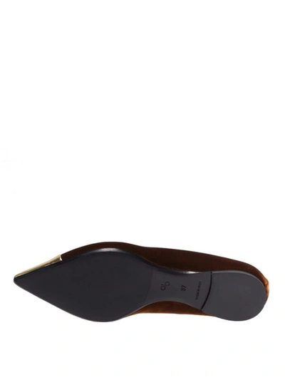 Shop Anna Baiguera Velvet Malika Flex Flats In Dark Beige