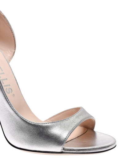 Shop Marc Ellis Metallic Leather Vegas Peep Toe Pumps In Silver