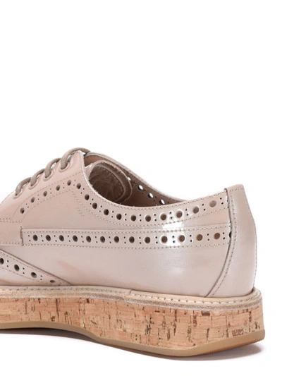 Shop Church's Cork Wedge Derby Shoes In Nude And Neutrals