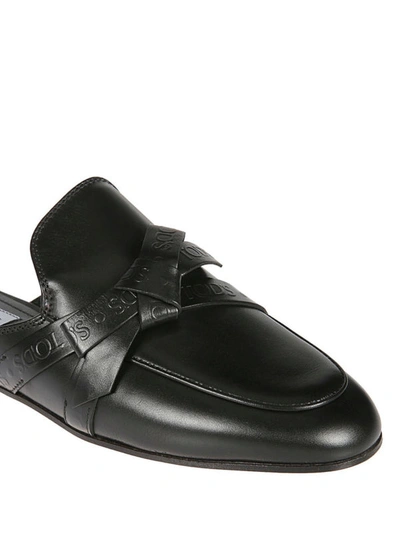 Shop Tod's Bow Detail Black Leather Mules