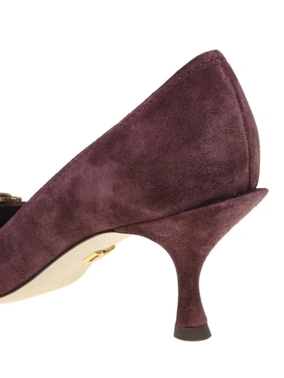 Shop Dolce & Gabbana Lory Dg Amore Pumps In Burgundy