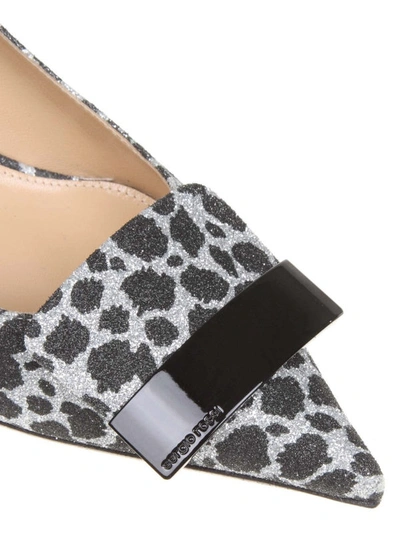 Shop Sergio Rossi Glittery Animal Print Pumps