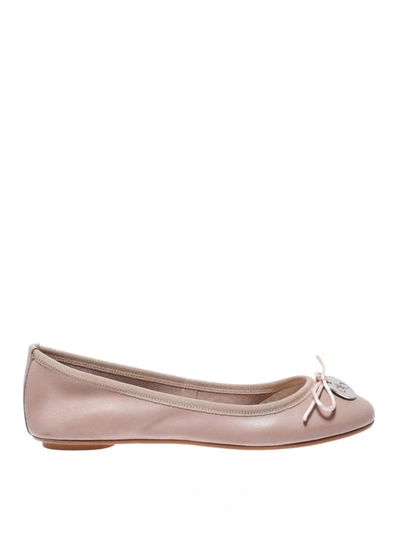 Shop Anna Baiguera Annette Flex Nude Leather Flats In Nude And Neutrals