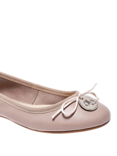 Shop Anna Baiguera Annette Flex Nude Leather Flats In Nude And Neutrals