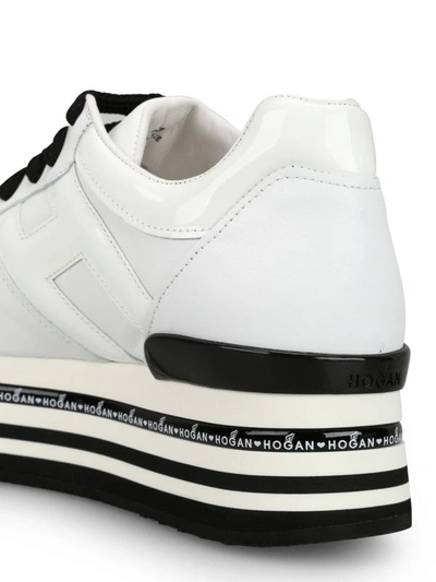 Shop Hogan H413 Oversized White Leather Sneakers