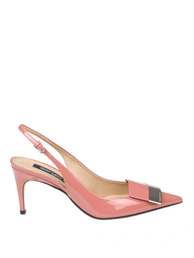 Shop Sergio Rossi Sr1 Patent Leather Slingbacks In Pink