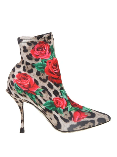 Shop Dolce & Gabbana Lori Leopard Print Ankle Boots In Animal Print