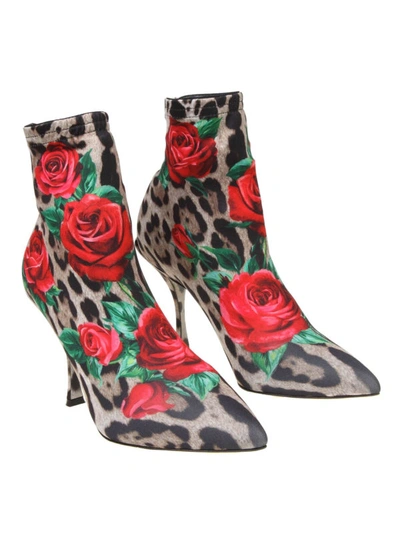 Shop Dolce & Gabbana Lori Leopard Print Ankle Boots In Animal Print