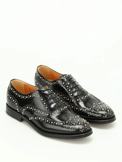 Shop Church's Burwood Met Studded Lace-ups In Black