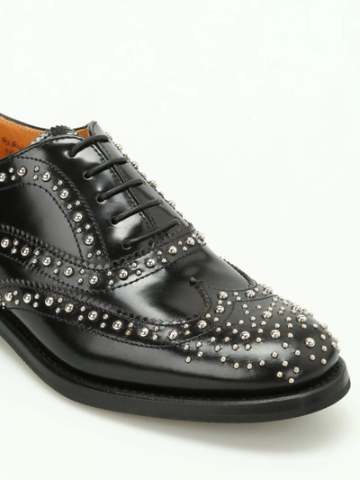 Shop Church's Burwood Met Studded Lace-ups In Black