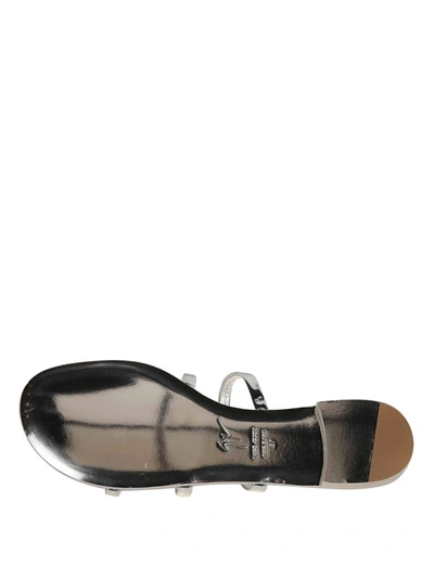 Shop Giuseppe Zanotti Anya Love Silver Flat Sandals