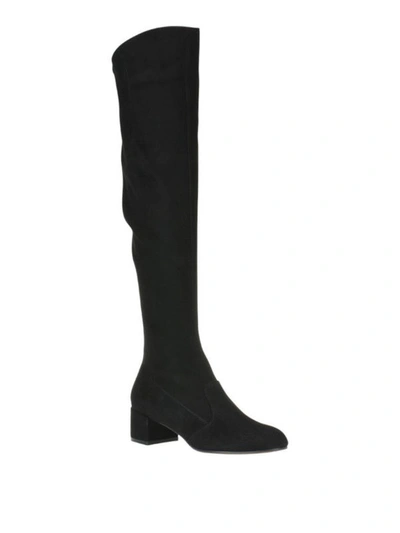 Shop L'autre Chose Black Suede Knee-length Boots