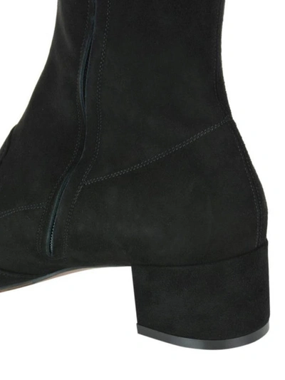 Shop L'autre Chose Black Suede Knee-length Boots