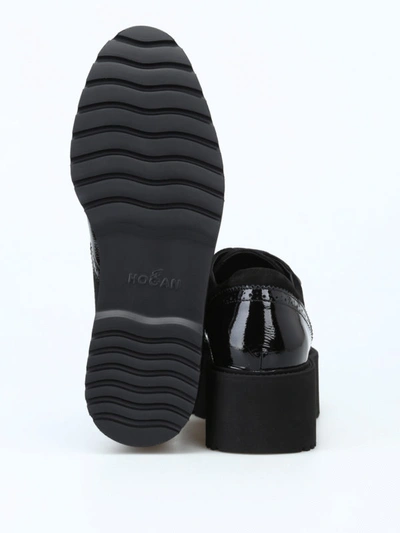 Shop Hogan H355 Maxi Sole Black Derby Shoes