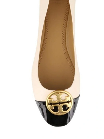 Shop Tory Burch Leather Chelsea Cap-toe Flat Shoes In White