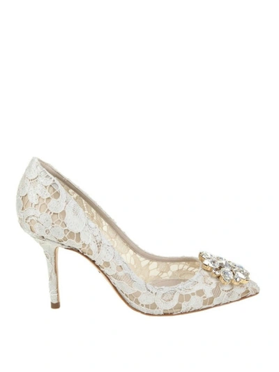 Shop Dolce & Gabbana Bellucci White Lace Pumps