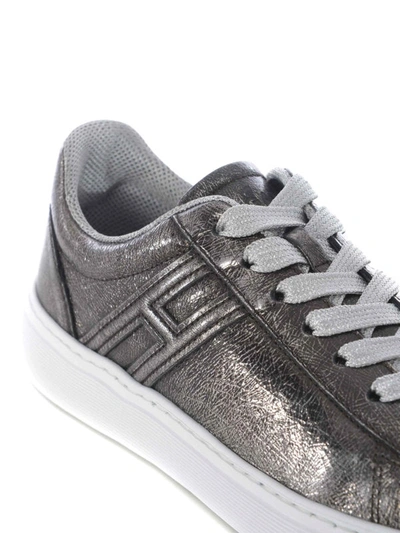 Shop Hogan Gunmetal H365 Sneakers In Dark Grey