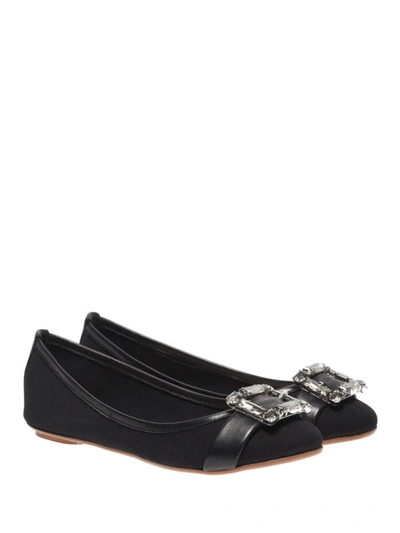 Shop Anna Baiguera Annette Flex Black Canvas Flats