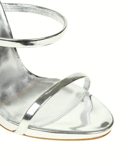 Shop Giuseppe Zanotti Harmony Silver Mirror Leather Sandals