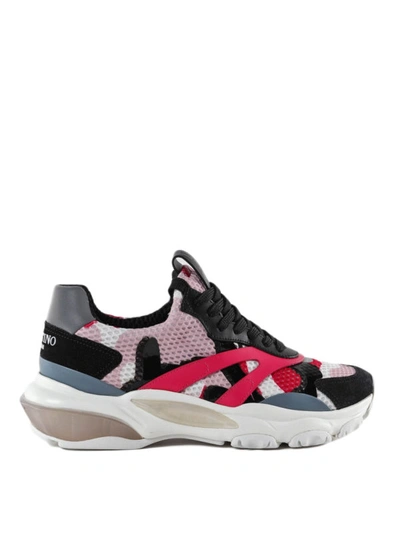 Shop Valentino Bounce Camouflage Canvas Sneakers In Multicolour