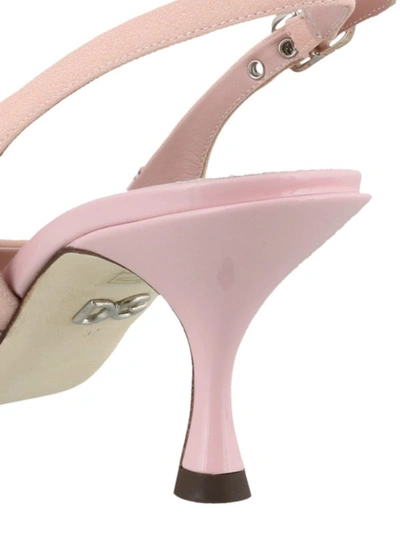 Shop Dolce & Gabbana Lory Jewel Buckle Cady Slingbacks In Light Pink