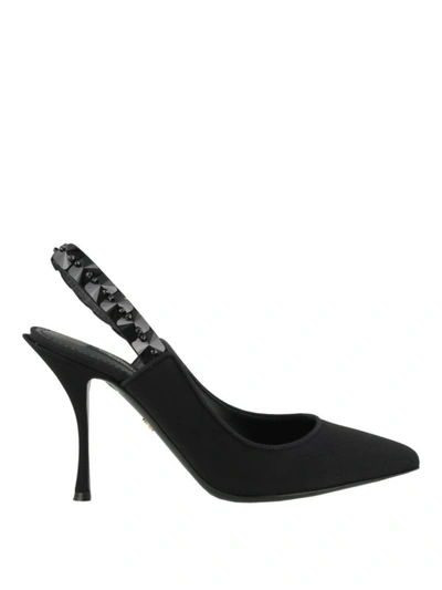 Shop Dolce & Gabbana Black Silk Blend Lori Court Shoes