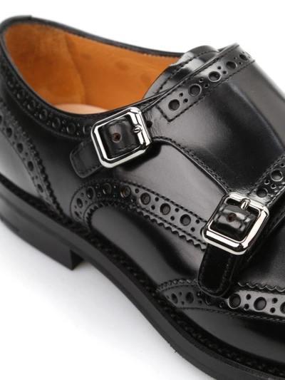 Shop Church's Metal Buckle Brogued Shoes In Black