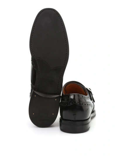 Shop Church's Metal Buckle Brogued Shoes In Black