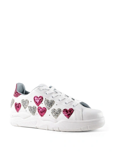 Shop Chiara Ferragni Heart Roger White Sneakers