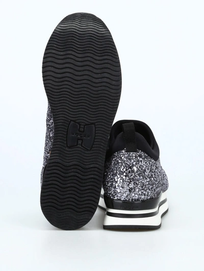 Shop Hogan H222 Scuba And Metallic Glitter Slip-ons