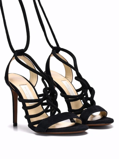 Shop L'autre Chose High Suede Sandals In Black