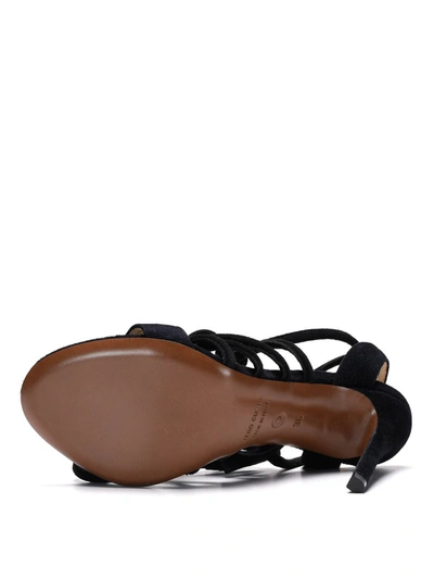 Shop L'autre Chose High Suede Sandals In Black