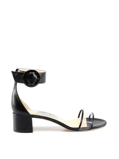 Shop Jimmy Choo Jaimie 40 Black Nappa Sandals