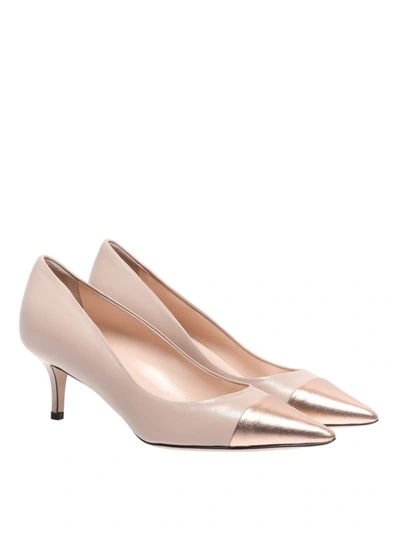 Shop Marc Ellis Metallic Toecap Powder Leather Pumps In Pink