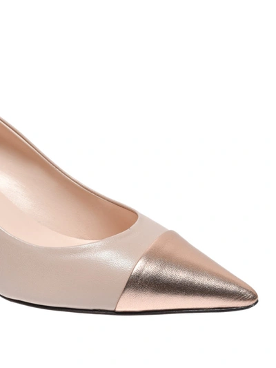 Shop Marc Ellis Metallic Toecap Powder Leather Pumps In Pink