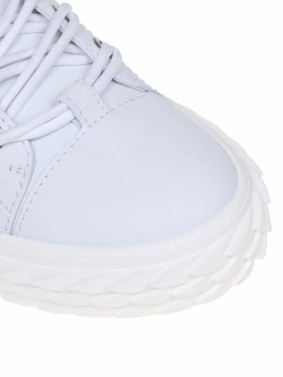 Shop Giuseppe Zanotti Blabber Leather Sneakers In White