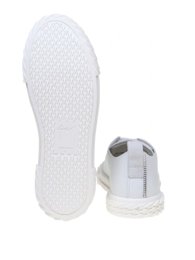 Shop Giuseppe Zanotti Blabber Leather Sneakers In White